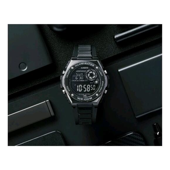 Casio Watch Mens Black Digital Illuminator WD100HB-1BTN - Picture 3 of 6